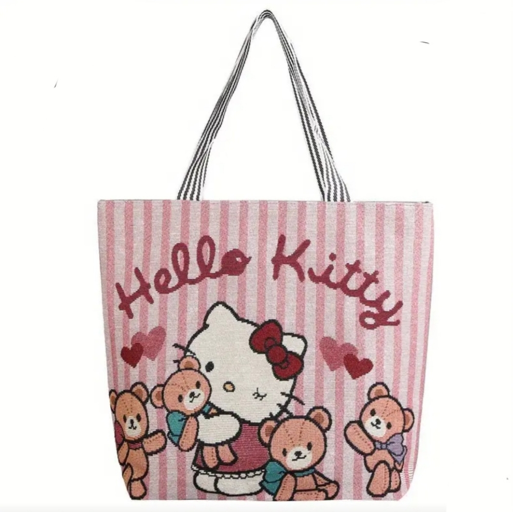 Hello Kitty Canvas embroidered 17" Tote Bag